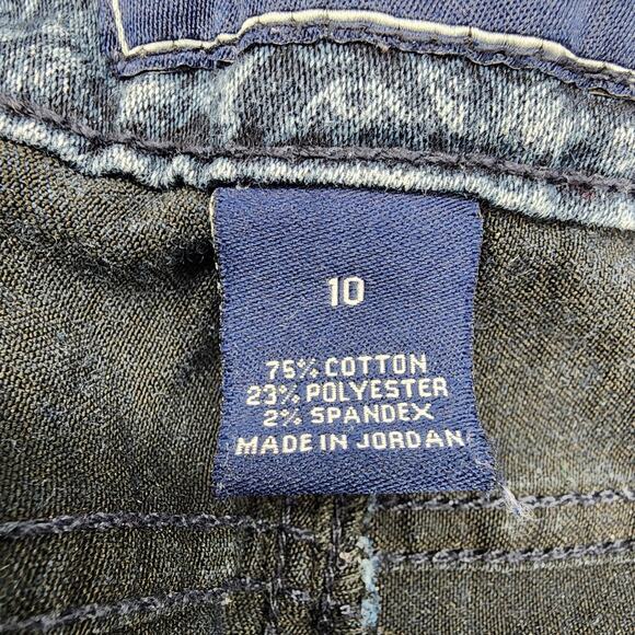 Charter Club Jeans Womens 10 Blue Geometric Lexington Straight Leg Stretch Denim - Picture 7 of 14